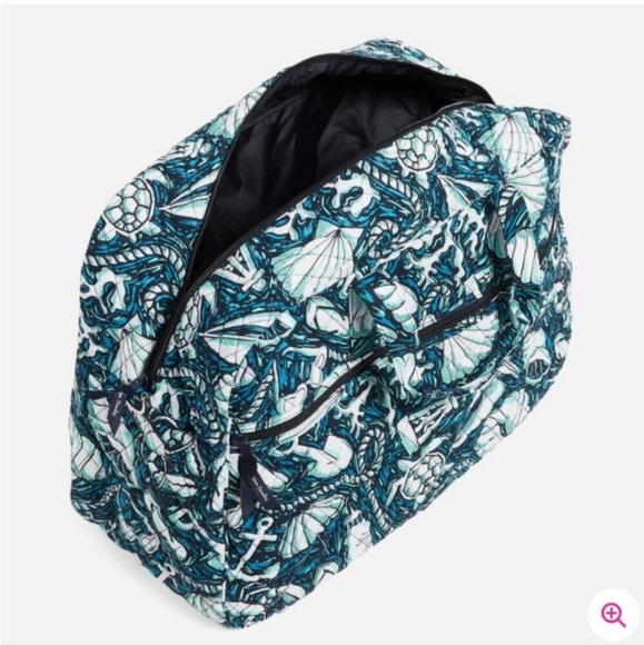 🆕️🐚FREE GIFT!+ Vera Bradley Medium Traveler Bag - Shore Enough Weekender Blue - Picture 11 of 16